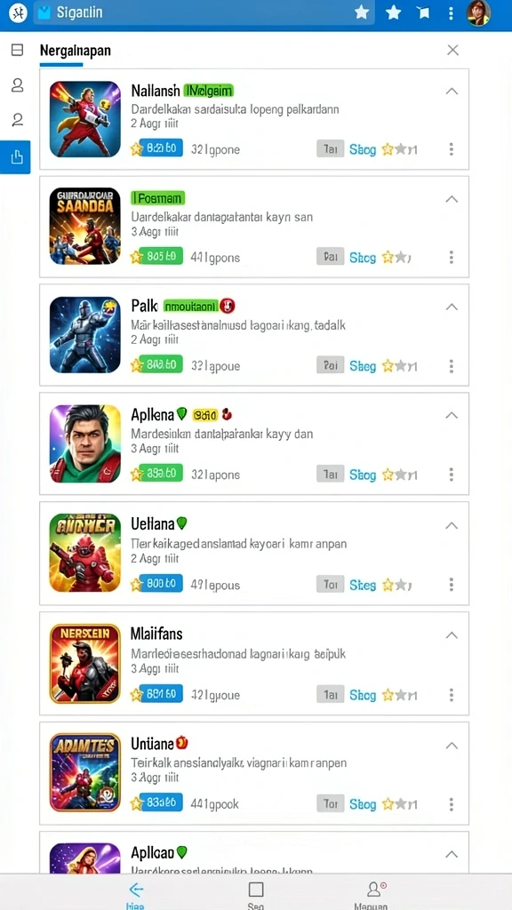 Pilihan permainan yang beragam dan seru.