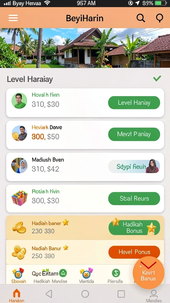Tampilan awal yang menarik dan interaktif.