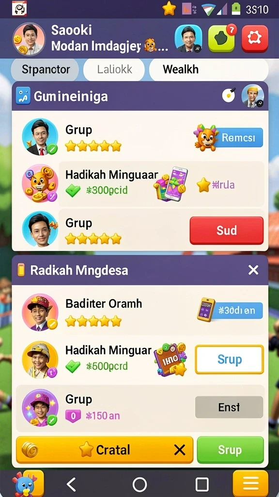 Tangkapan layar menunjukkan karakter utama yang sedang berbincang.
