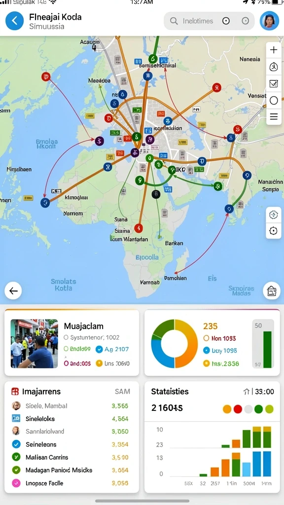 Tampilan peta yang luas dan detail.