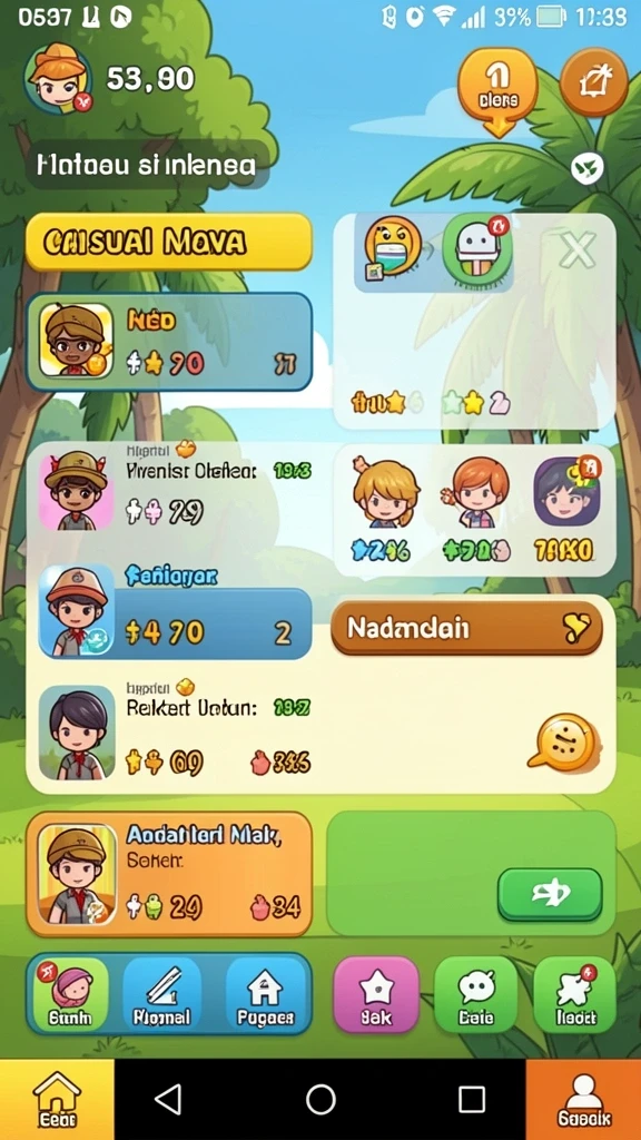 Lingkungan permainan yang indah dan penuh warna.